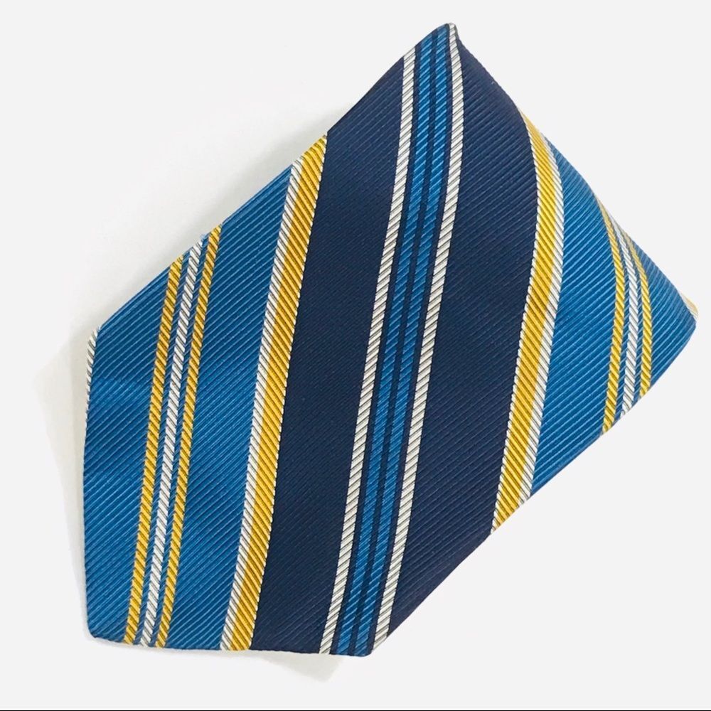 Vintage Sears The Mens Shop Stripe Tie Blue Gold